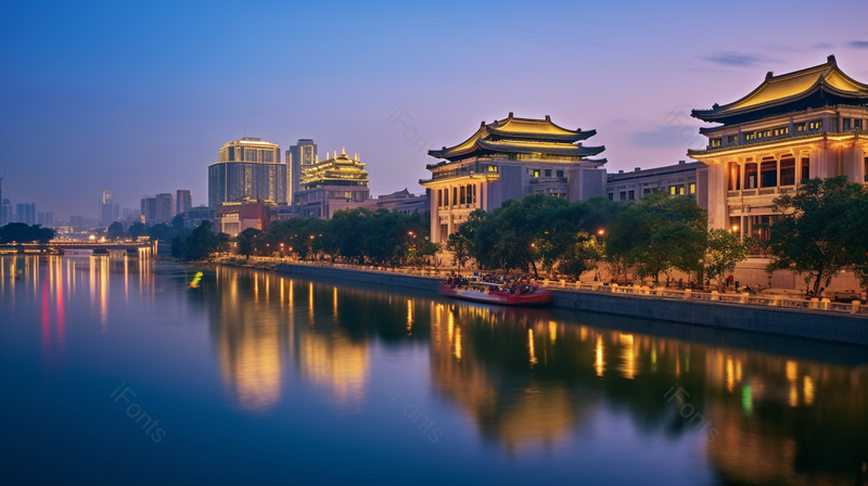 蓝色天空海边建筑高楼实拍,高清,摄影图,摄影图片,图片大全,摄影图免费下载